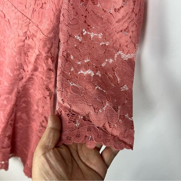 NWT-Le Chateau, Women’s Formal Scallop Lace Fit & Flare Mini Dress-Peach. Size:S - Picture 10 of 15